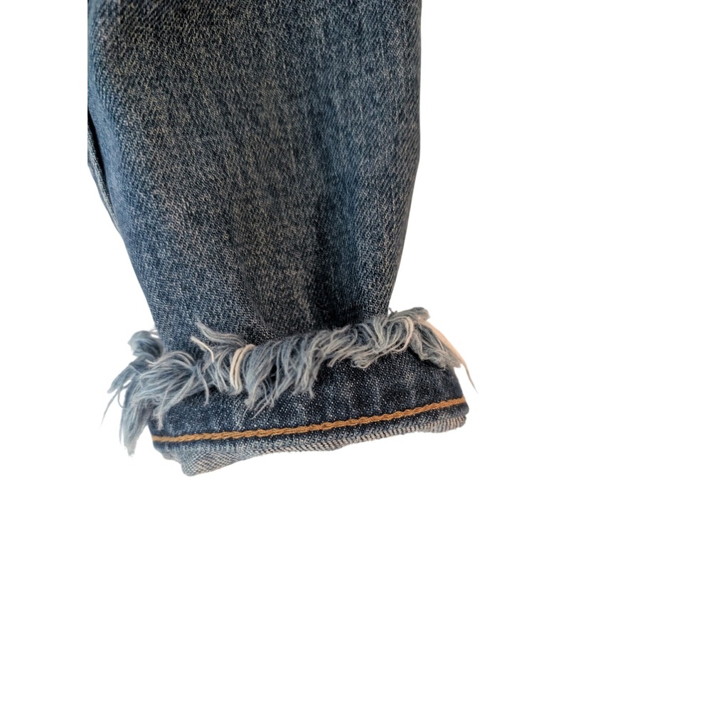Hudson Jeans Womens Cropped Denim Jacket Medium Wash Frayed Hem Blue XS - Picture 4 of 9